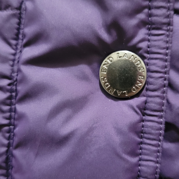 Lands End Purple Puffer Down Vest Feather Womens Size Medium 10/12 - Picture 7 of 10